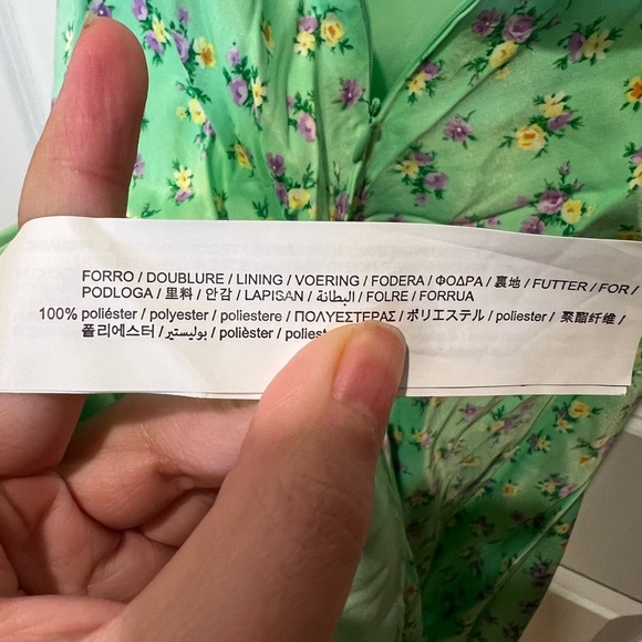 Zara Spaghetti Strap Green Mini Dress Size Medium NWOT - Picture 10 of 16